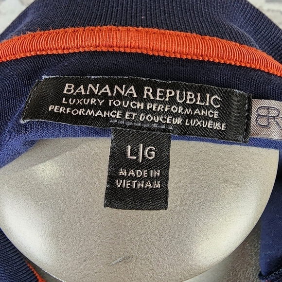 Banana Republic Performance Luxury Touch Polo Shirt Diamond Navy Blue Size Large - Picture 2 of 14